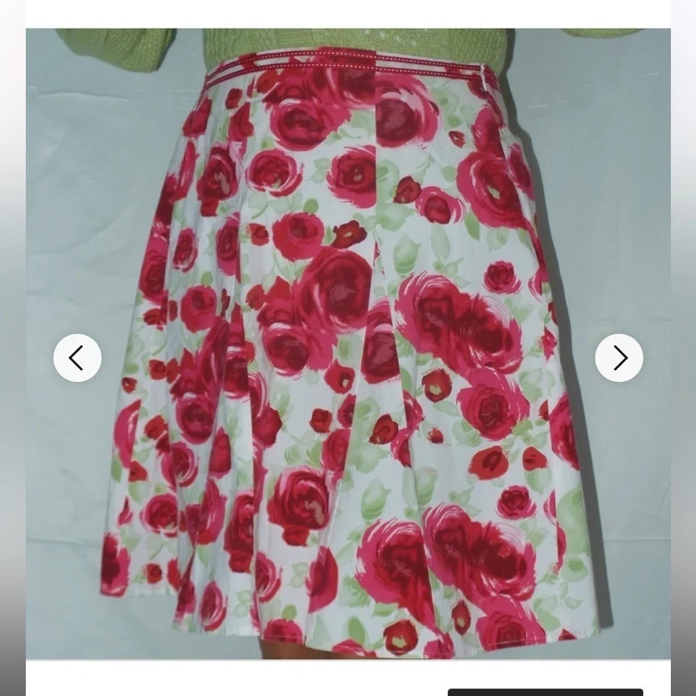 Apt.9,‎ size 12, skaters style,Lg rose, print on white background, midi skirt